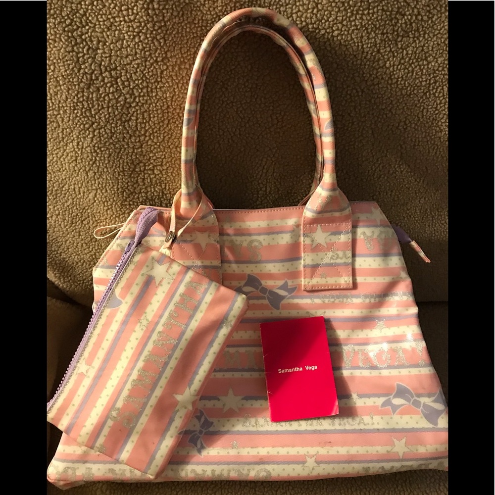 💥🌈💕Preloved Samantha Vega Plastic Covered Bag